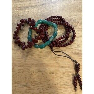 Beaded and‎ Resin Bracelets Lot of 3